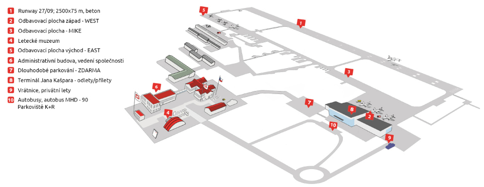 Parkování na letišti Pardubice CEDOK